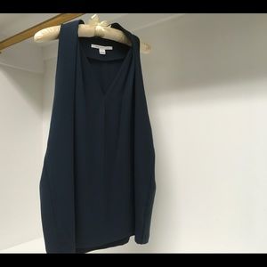 Diane von Furstenberg teal sleeveless blouse